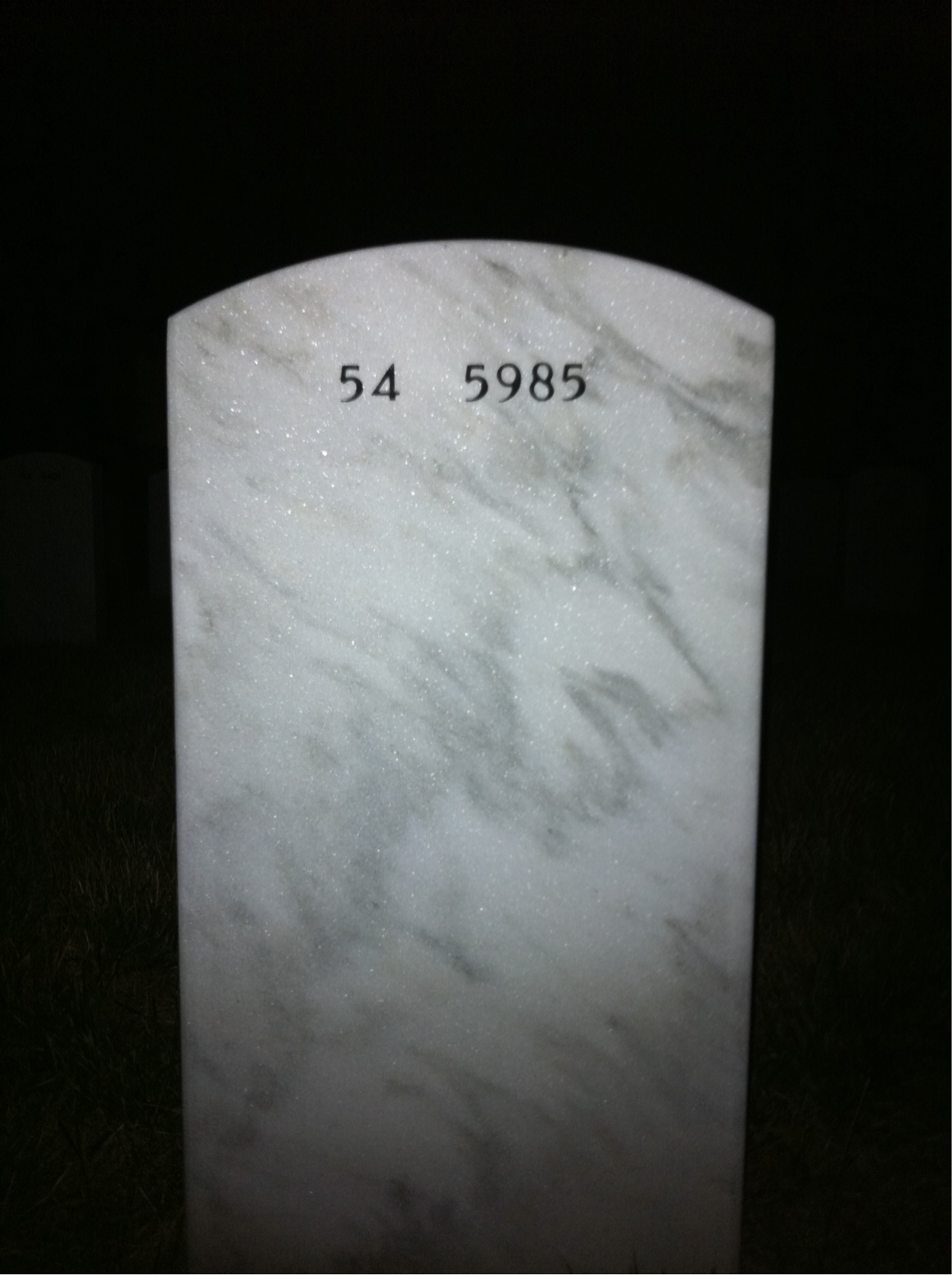 Back of headstone — Walter Hynes