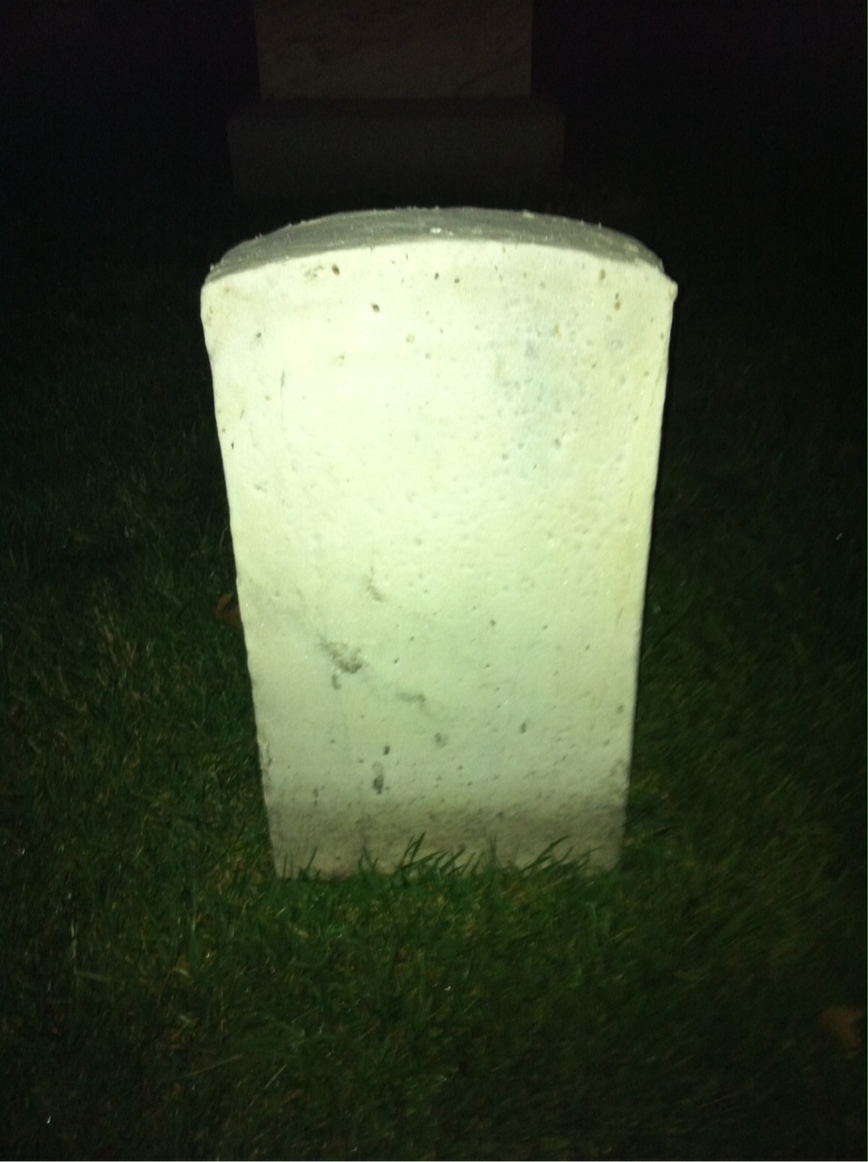 Back of headstone — John Monzel