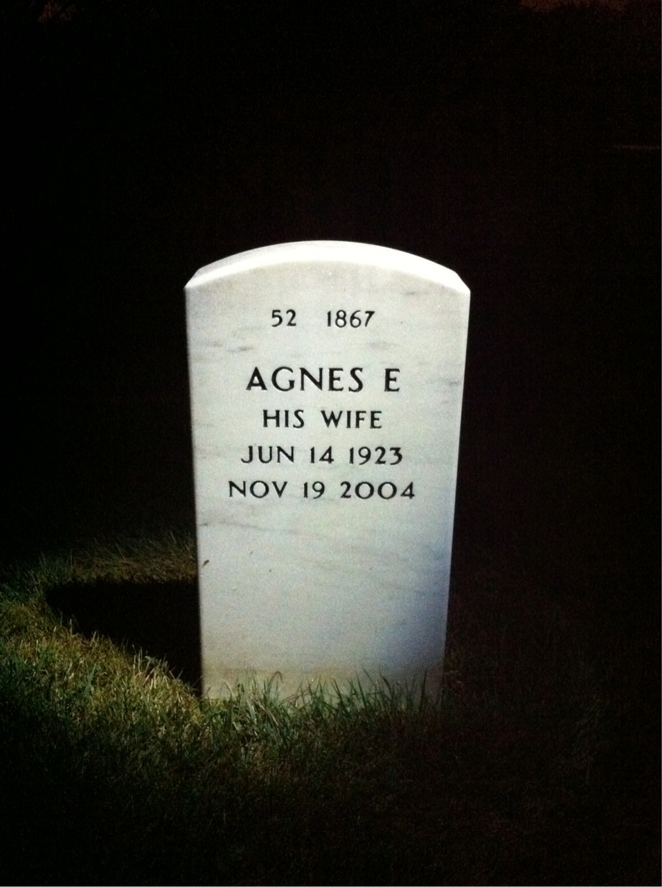 Back of headstone — William Taylor