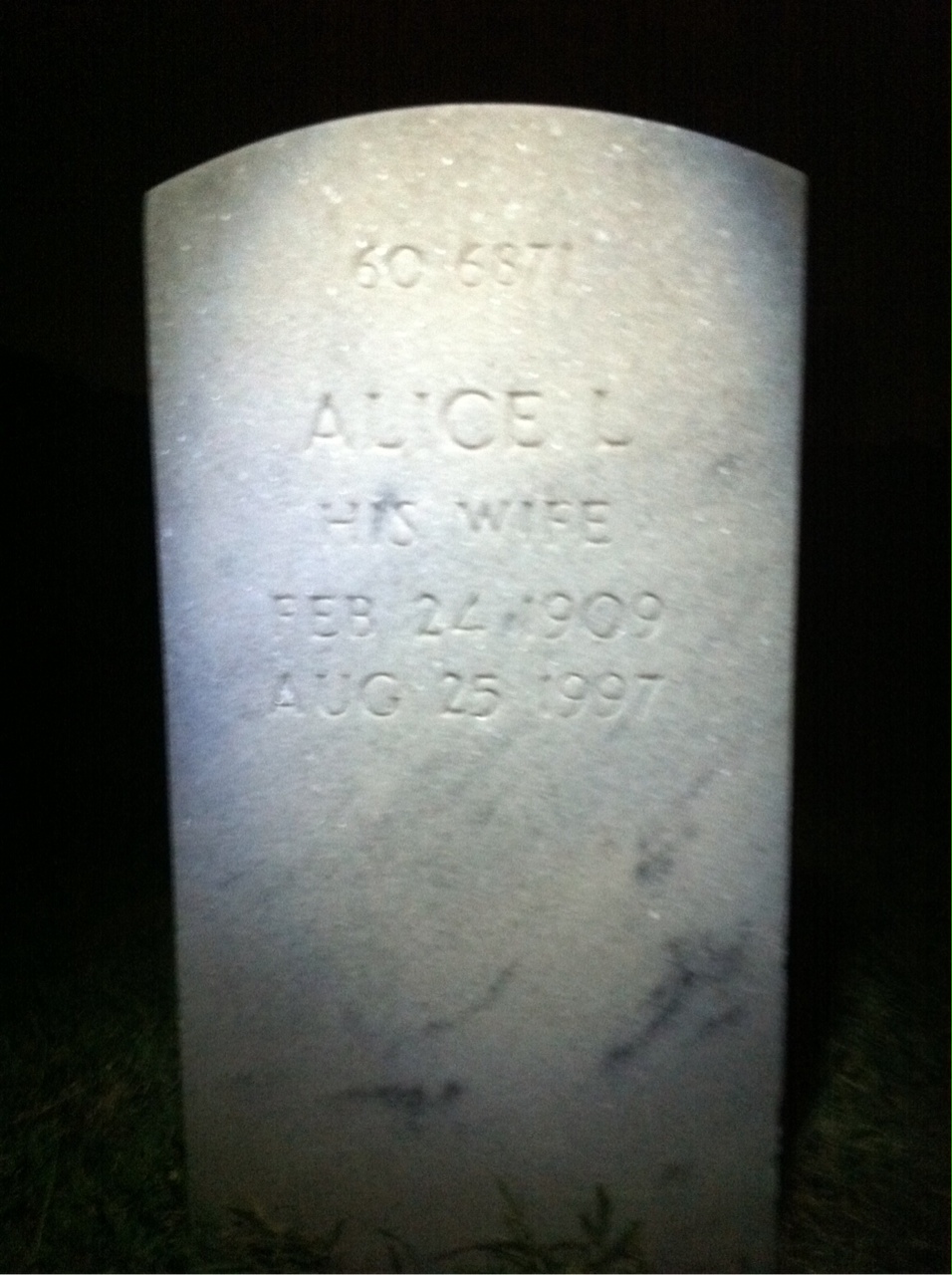 Back of headstone — Alice Bailey