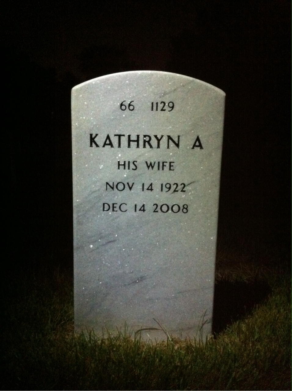 Back of headstone — Vernon Files