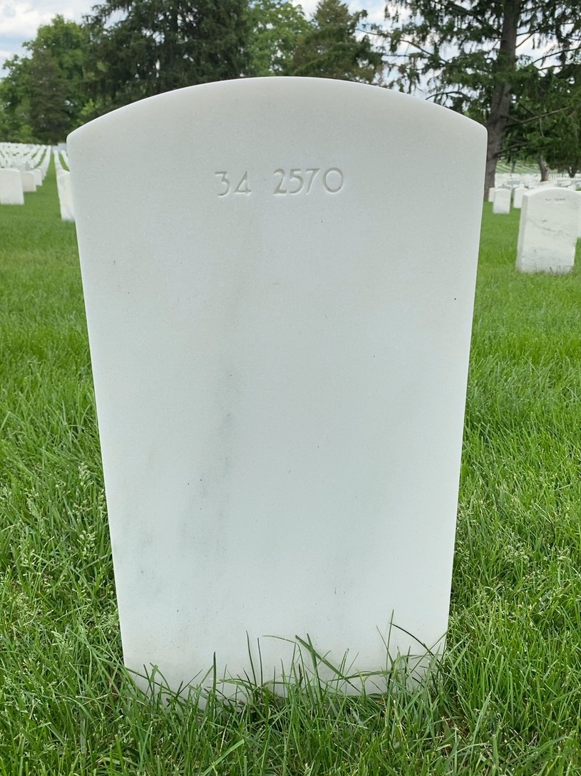 Back of headstone — Seward Bacon