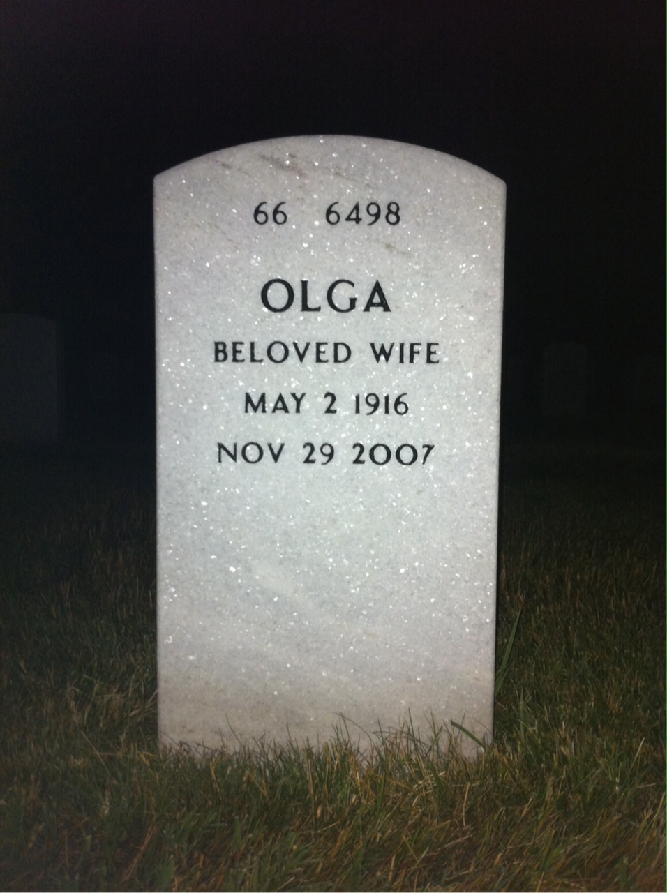 Back of headstone — Valentine Terribile