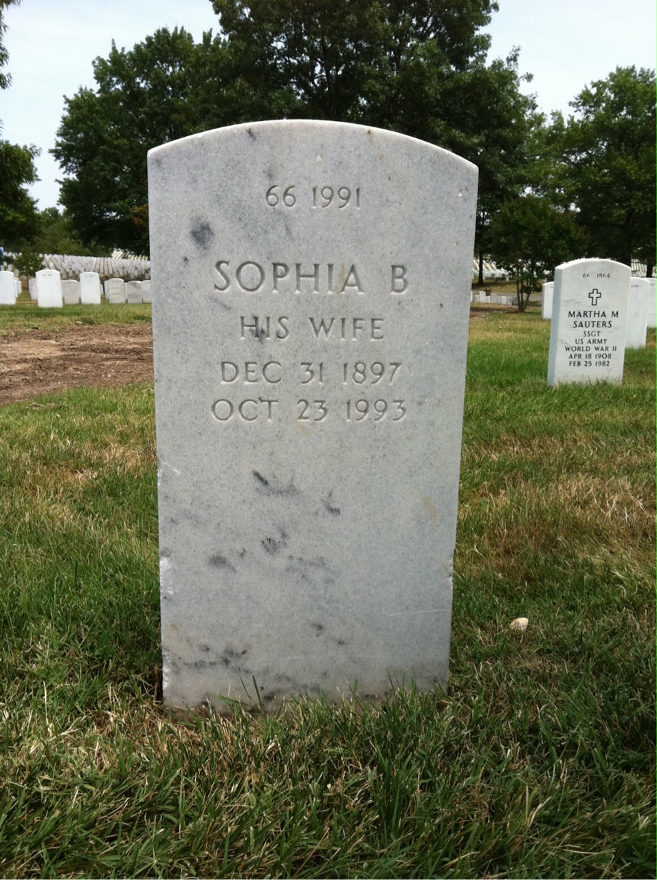Back of headstone — Samuel B Ginsberg