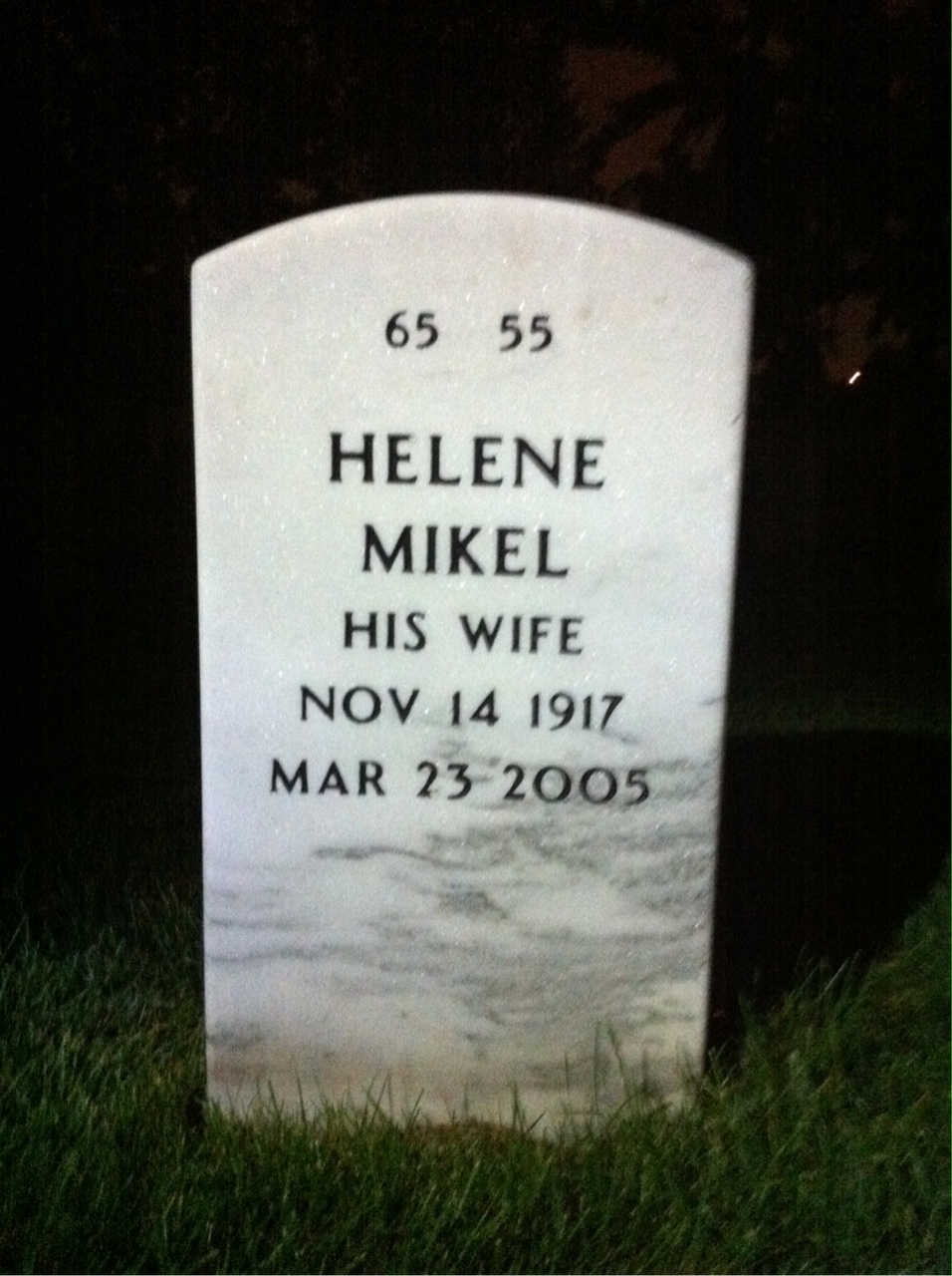 Back of headstone — Frank Brown
