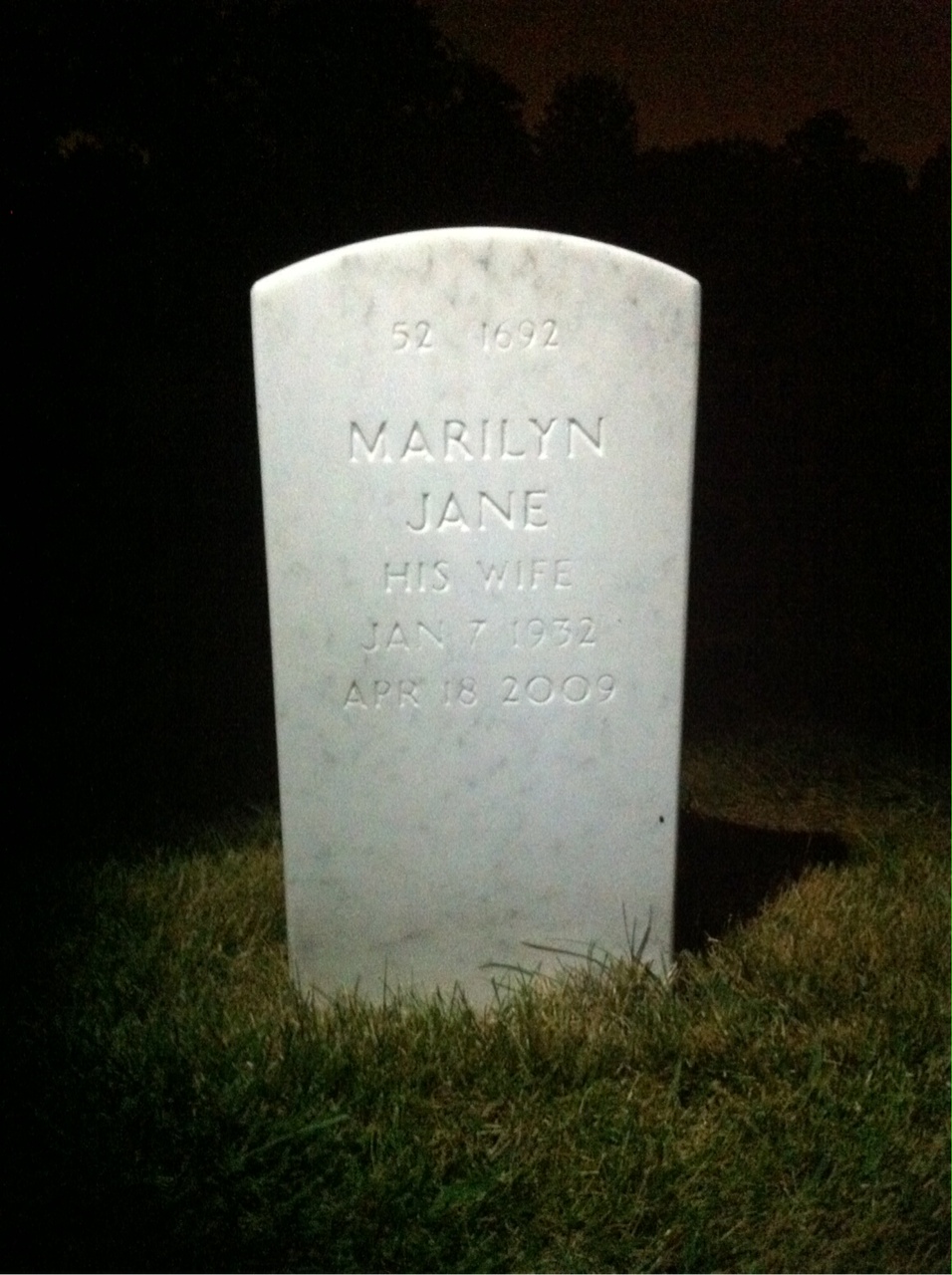 Back of headstone — Thomas Dewey