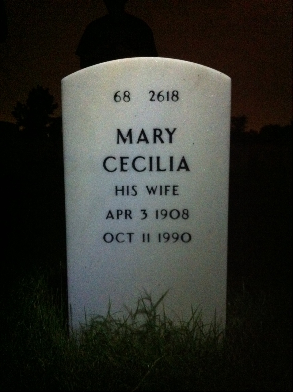 Back of headstone — James Mulvey