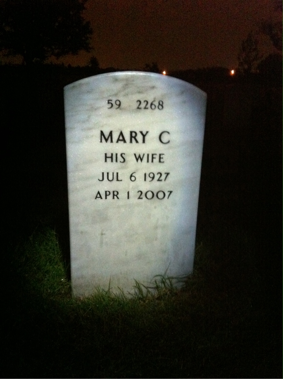 Back of headstone — John Strang