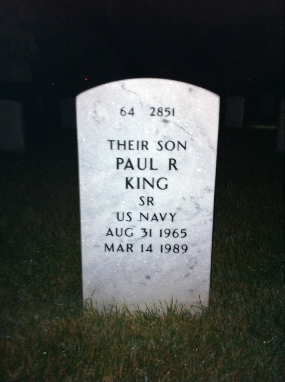Back of headstone — Edwin King