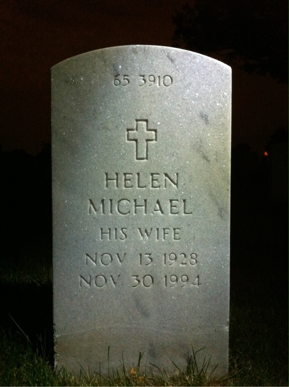 Back of headstone — Walter Herbert Kern