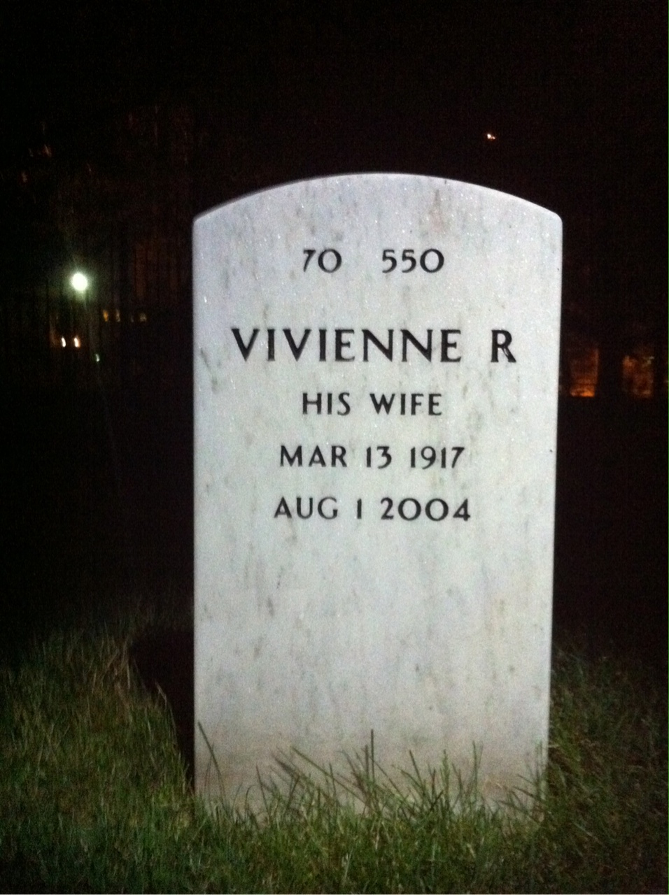 Back of headstone — Charles West