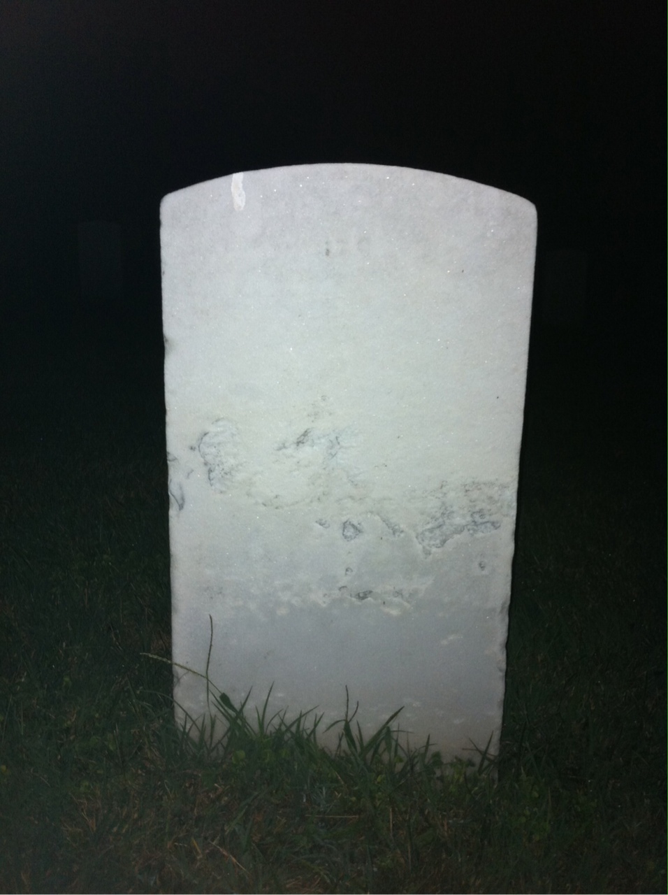 Back of headstone — James Mitchell