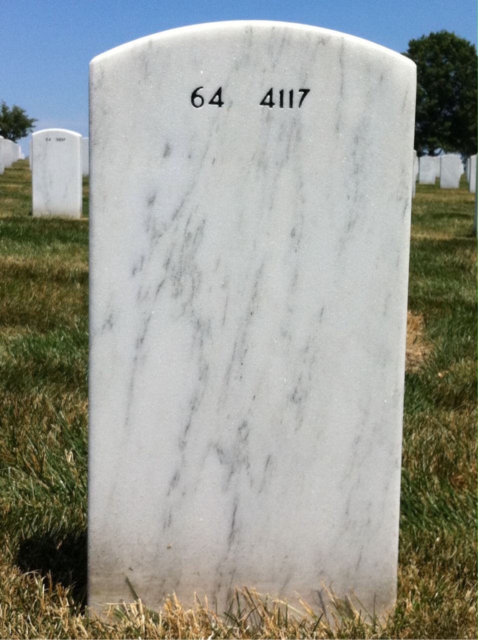 Back of headstone — Melville Drisko