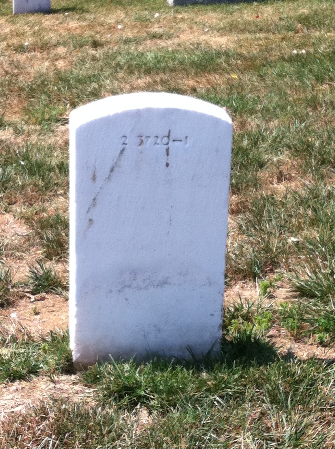 Back of headstone — Robert Austin