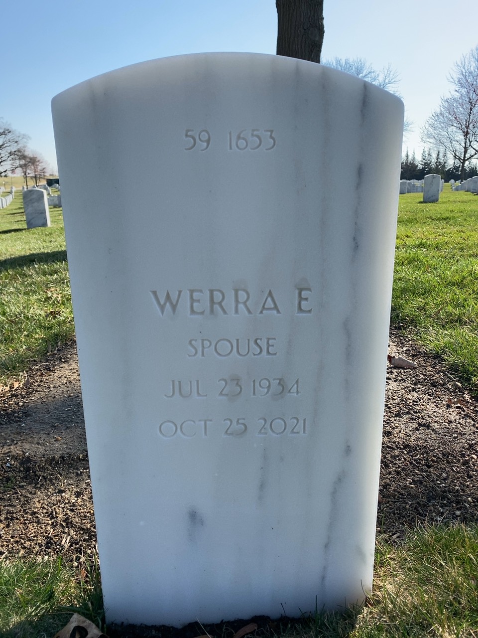 Back of headstone — Timothy J Crouse