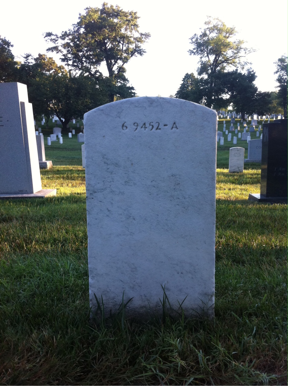 Back of headstone — Ernest Moore