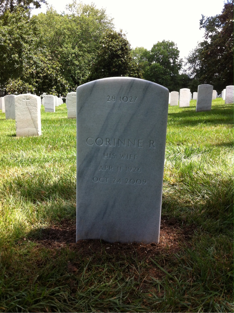 Back of headstone — Richard Fox