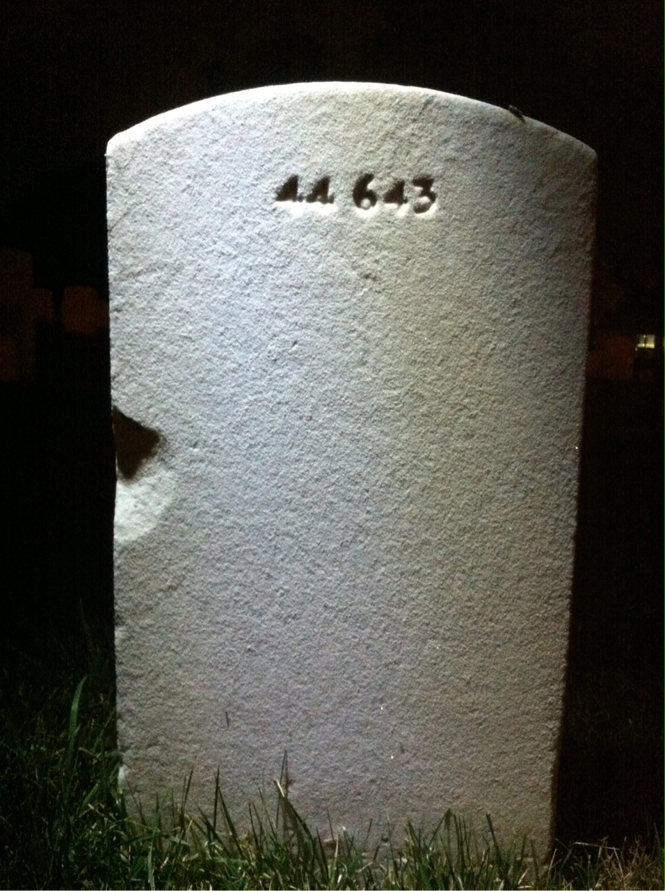 Back of headstone — Paul Mitchell