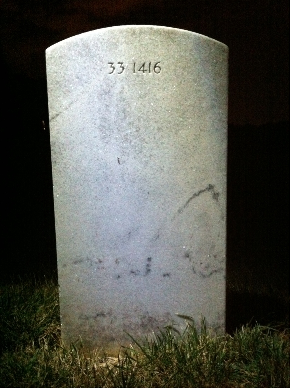 Back of headstone — Robert Jasper Carter