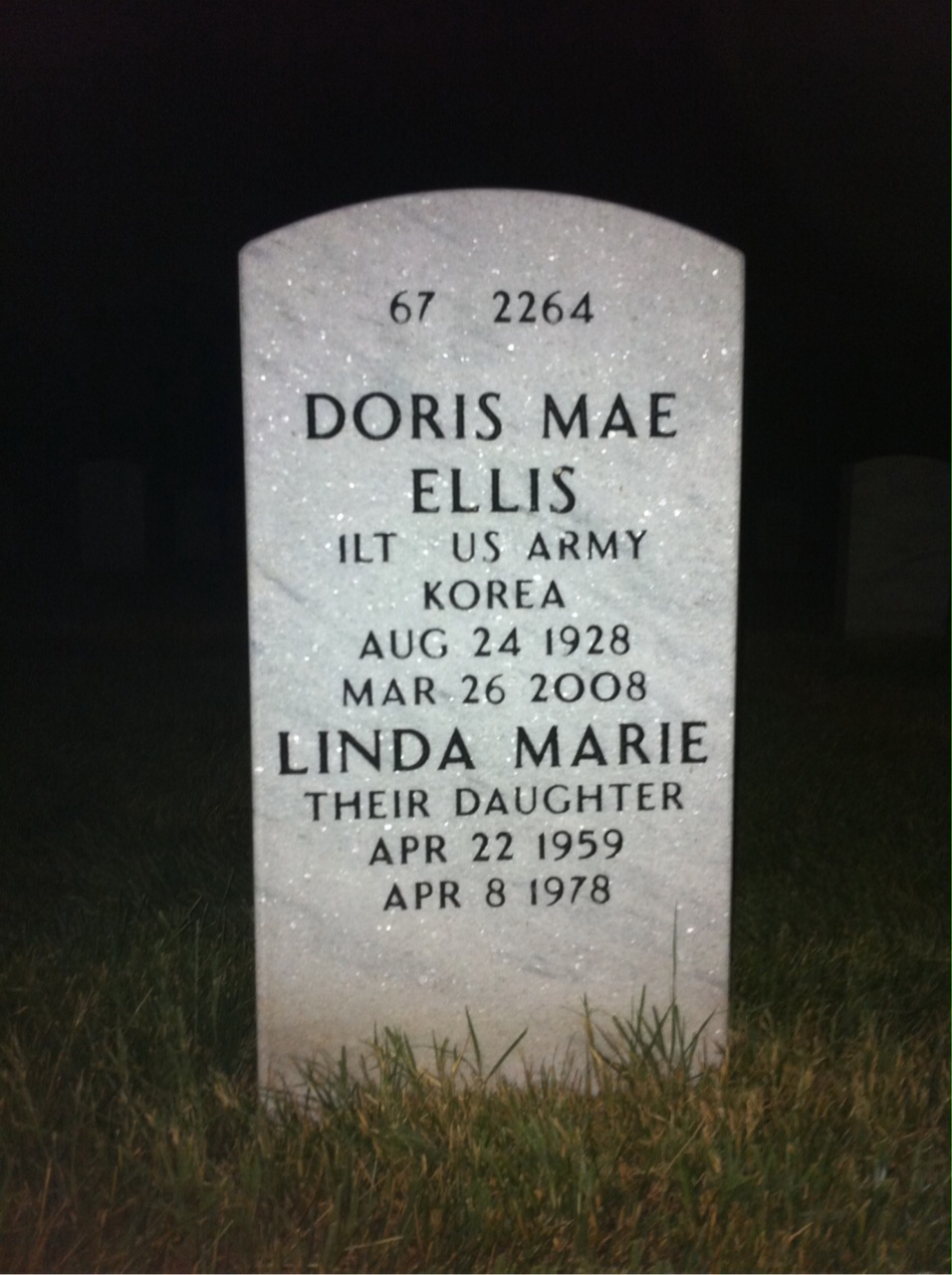 Back of headstone — Charles Ellis