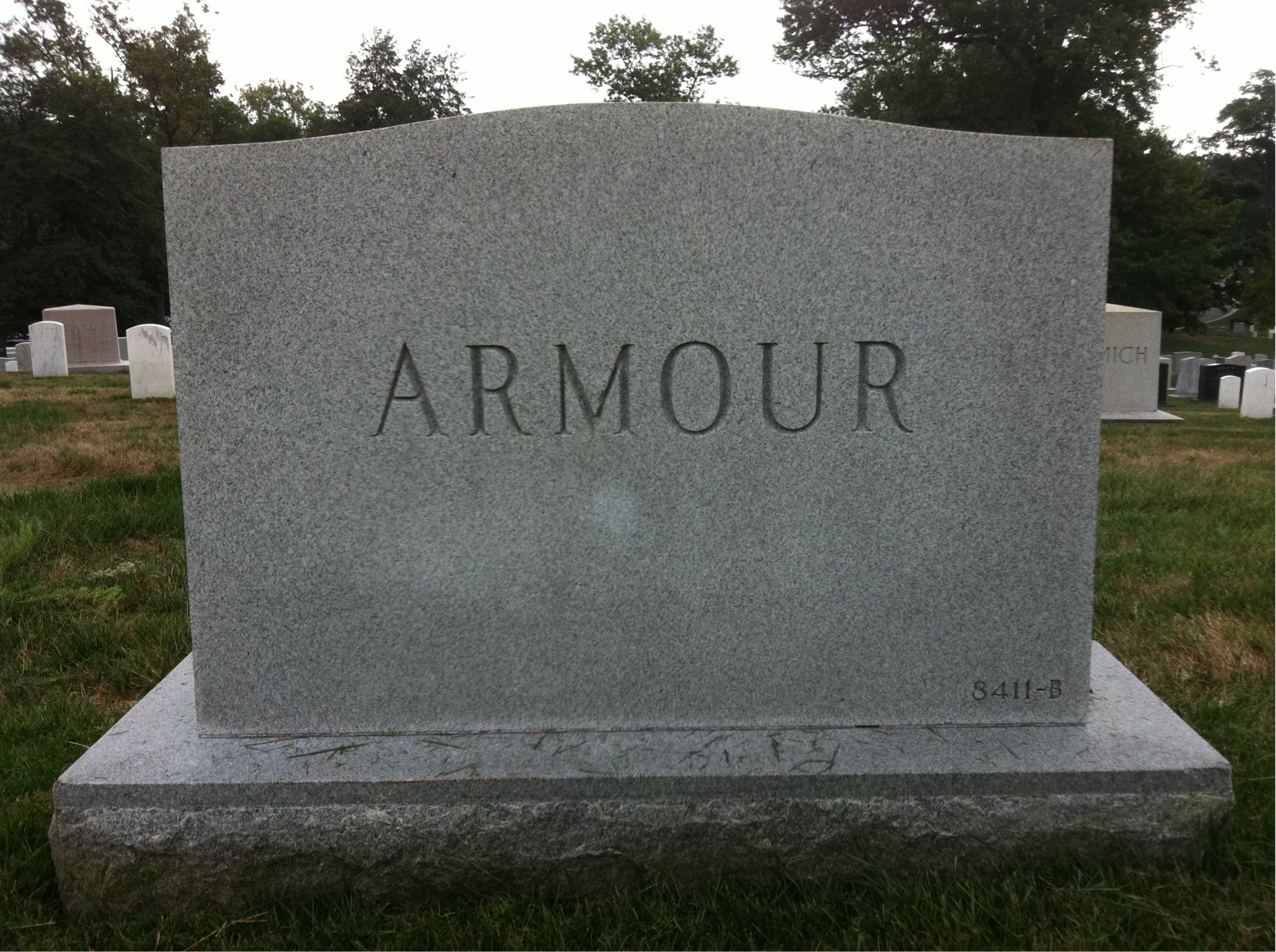 Back of headstone — Emily Armour