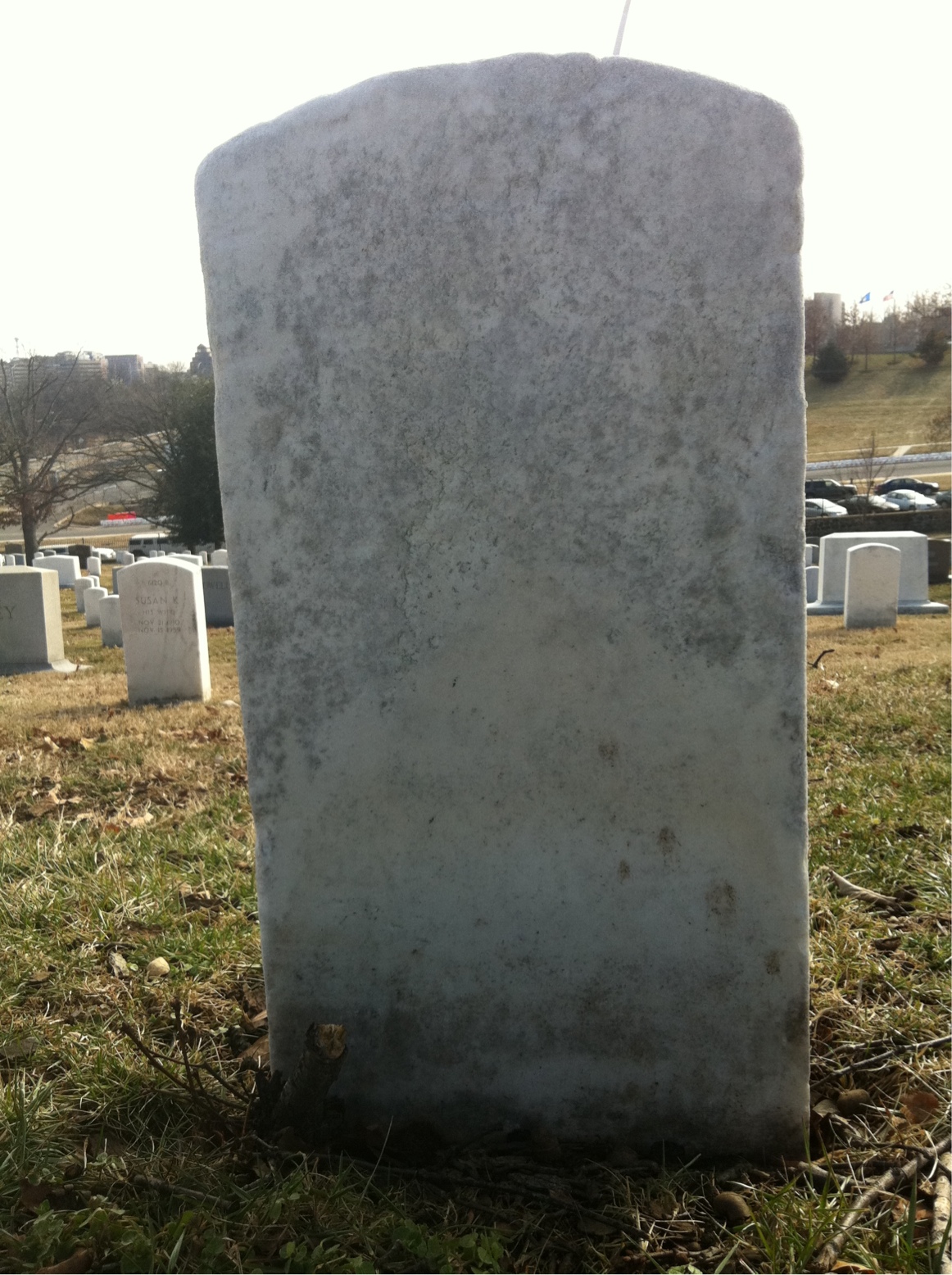 Back of headstone — Arthur Murray