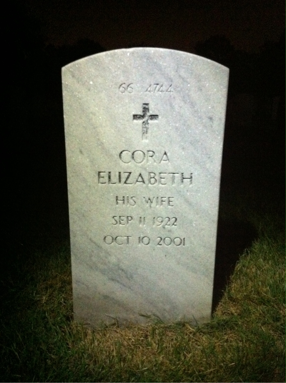 Back of headstone — Maury Moore