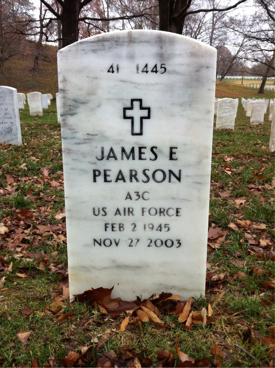 Back of headstone — James Pearson