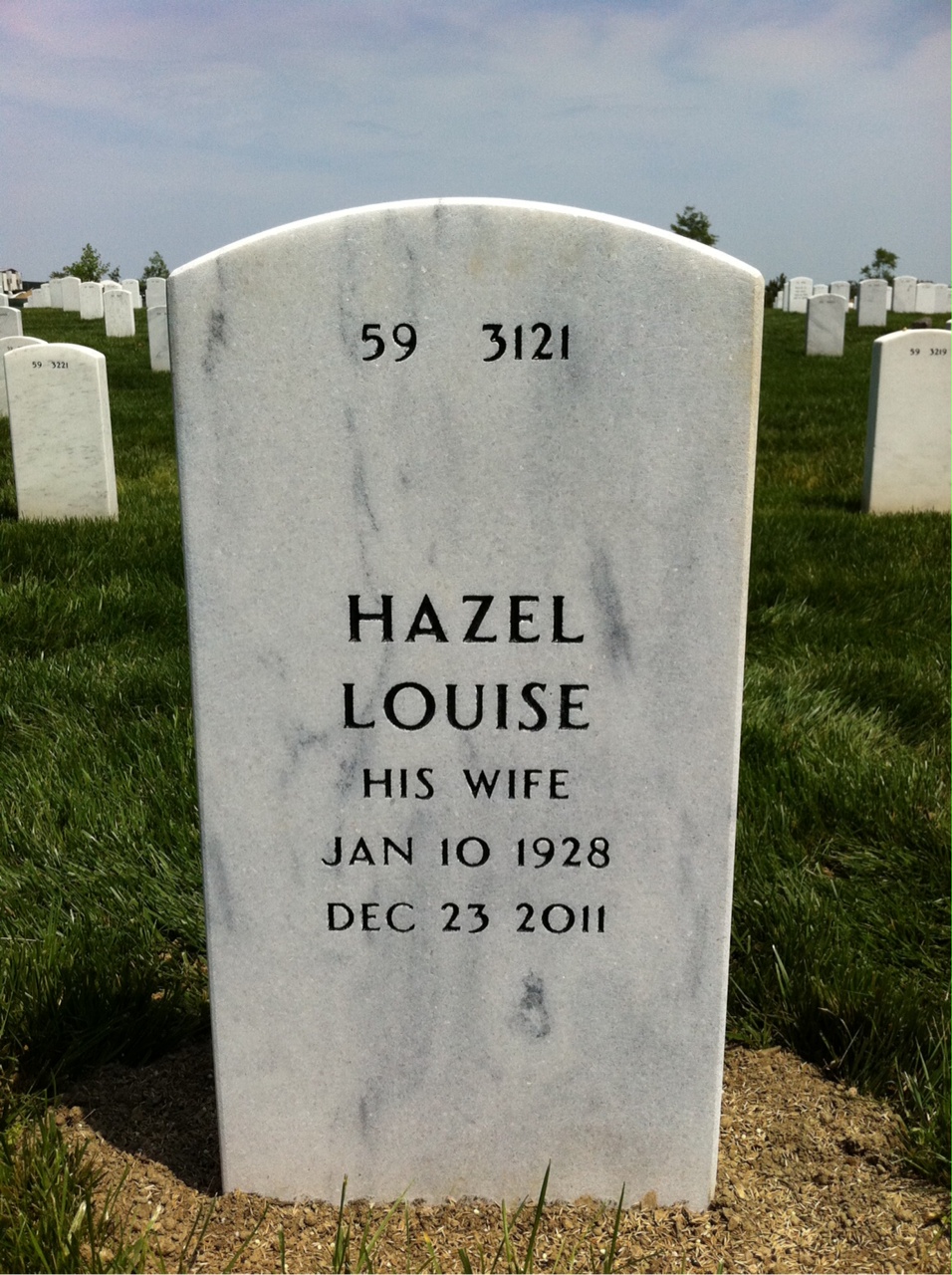 Back of headstone — Wendell Vance