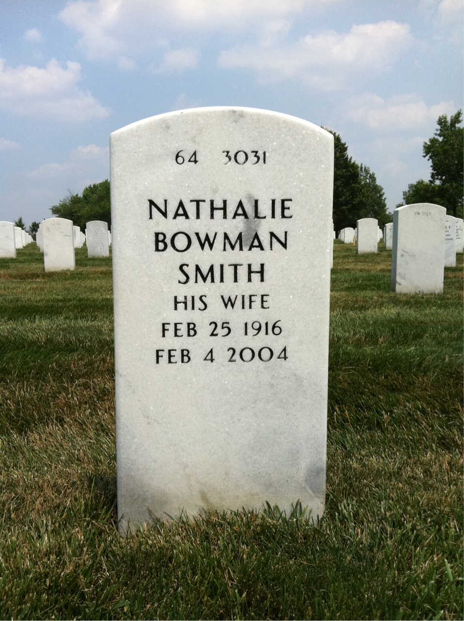 Back of headstone — John Johnston