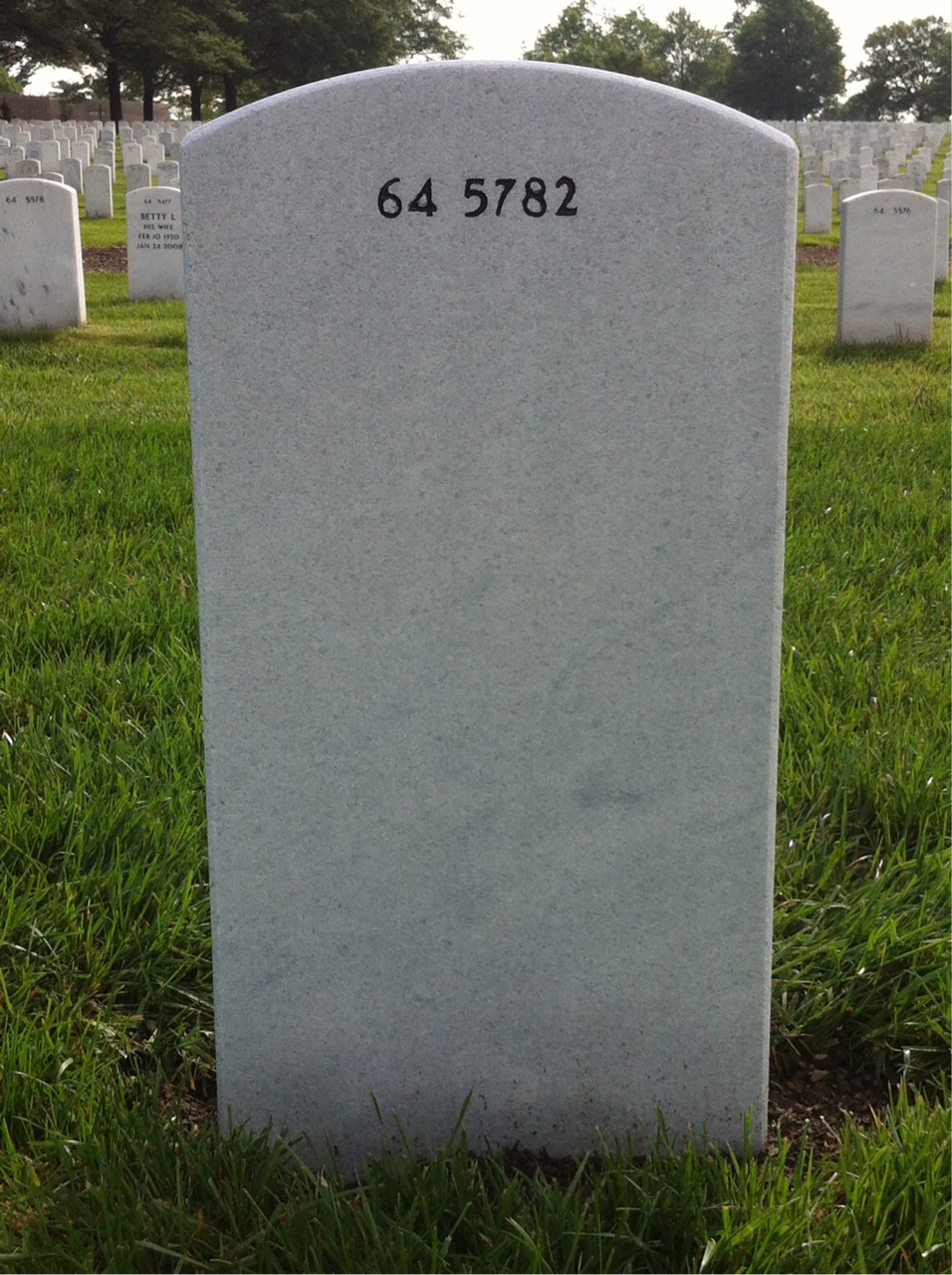 Back of headstone — William Harris