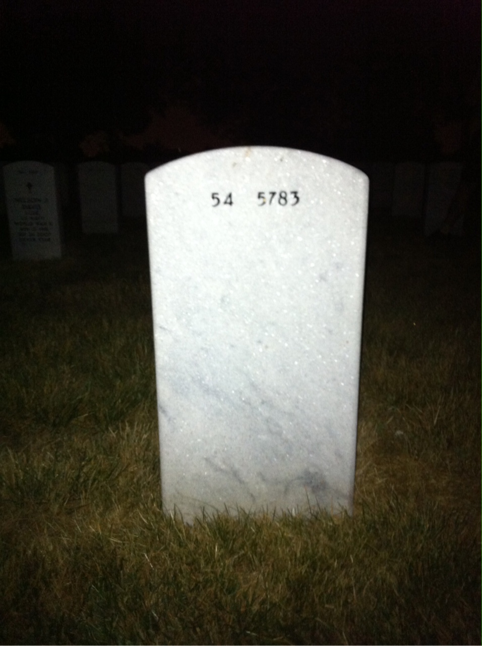 Back of headstone — David Meyer