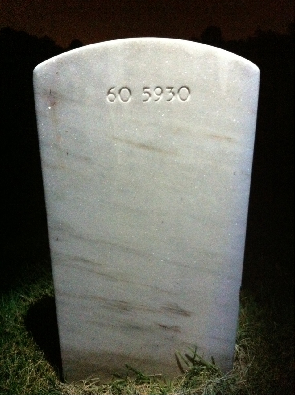 Back of headstone — Mack Montean