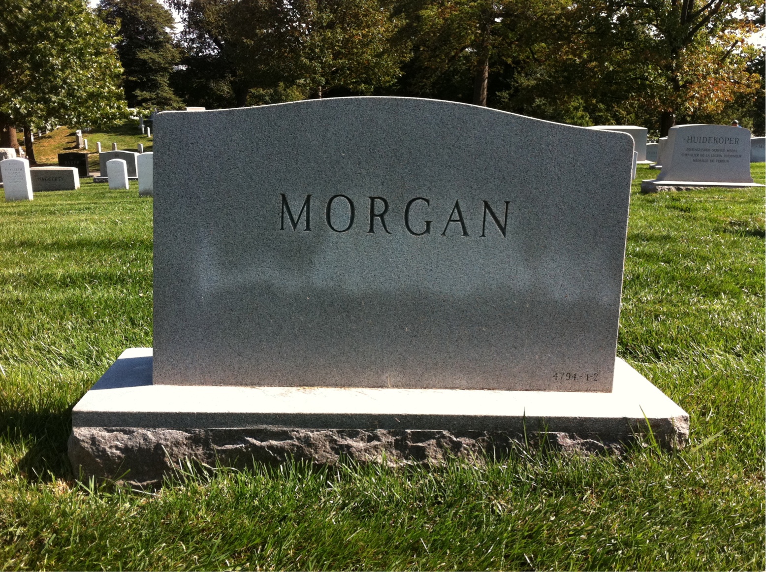 Back of headstone — Clifford Morgan