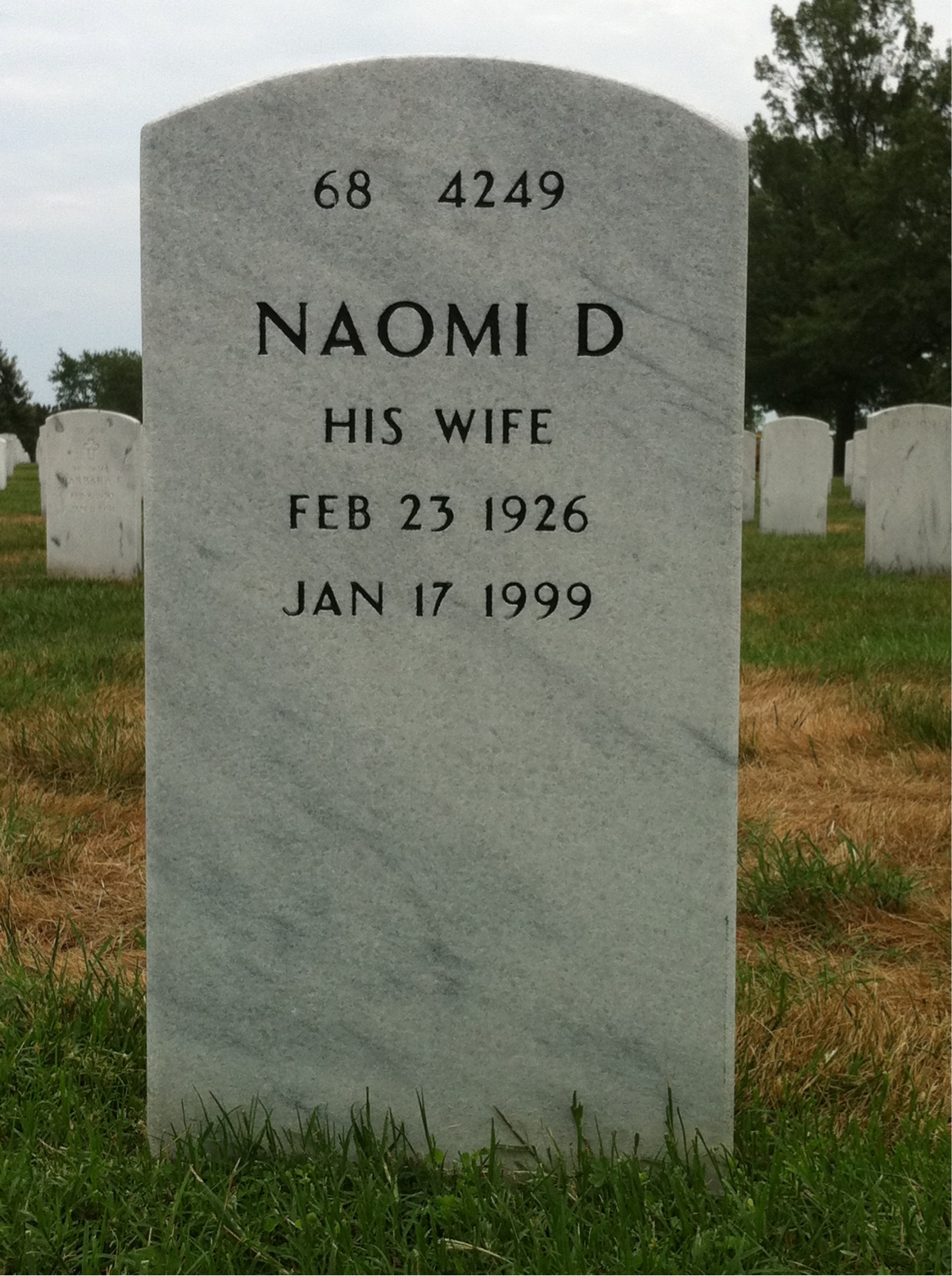 Back of headstone — Frederick Wood