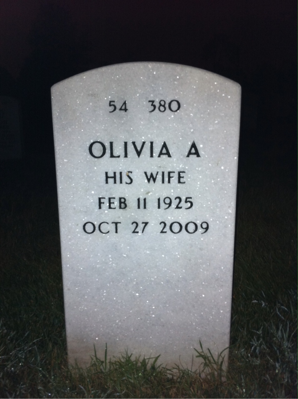 Back of headstone — John Cross