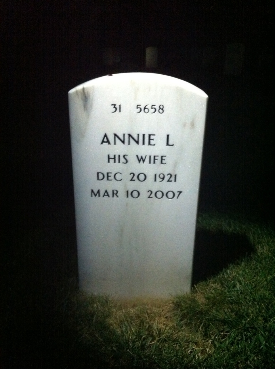 Back of headstone — Eli Johnson