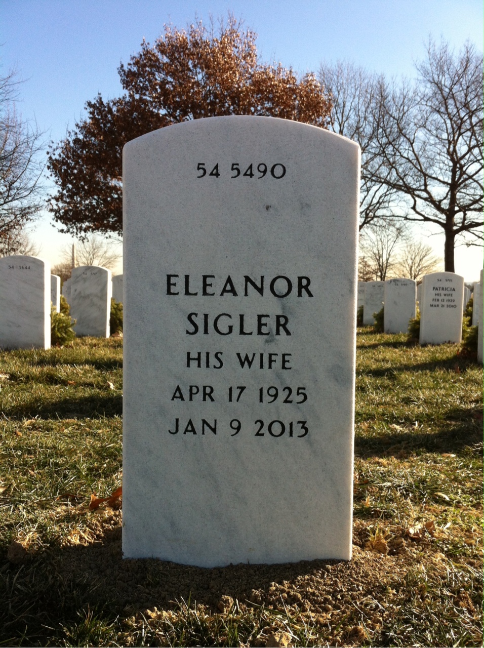 Back of headstone — George Gilbert
