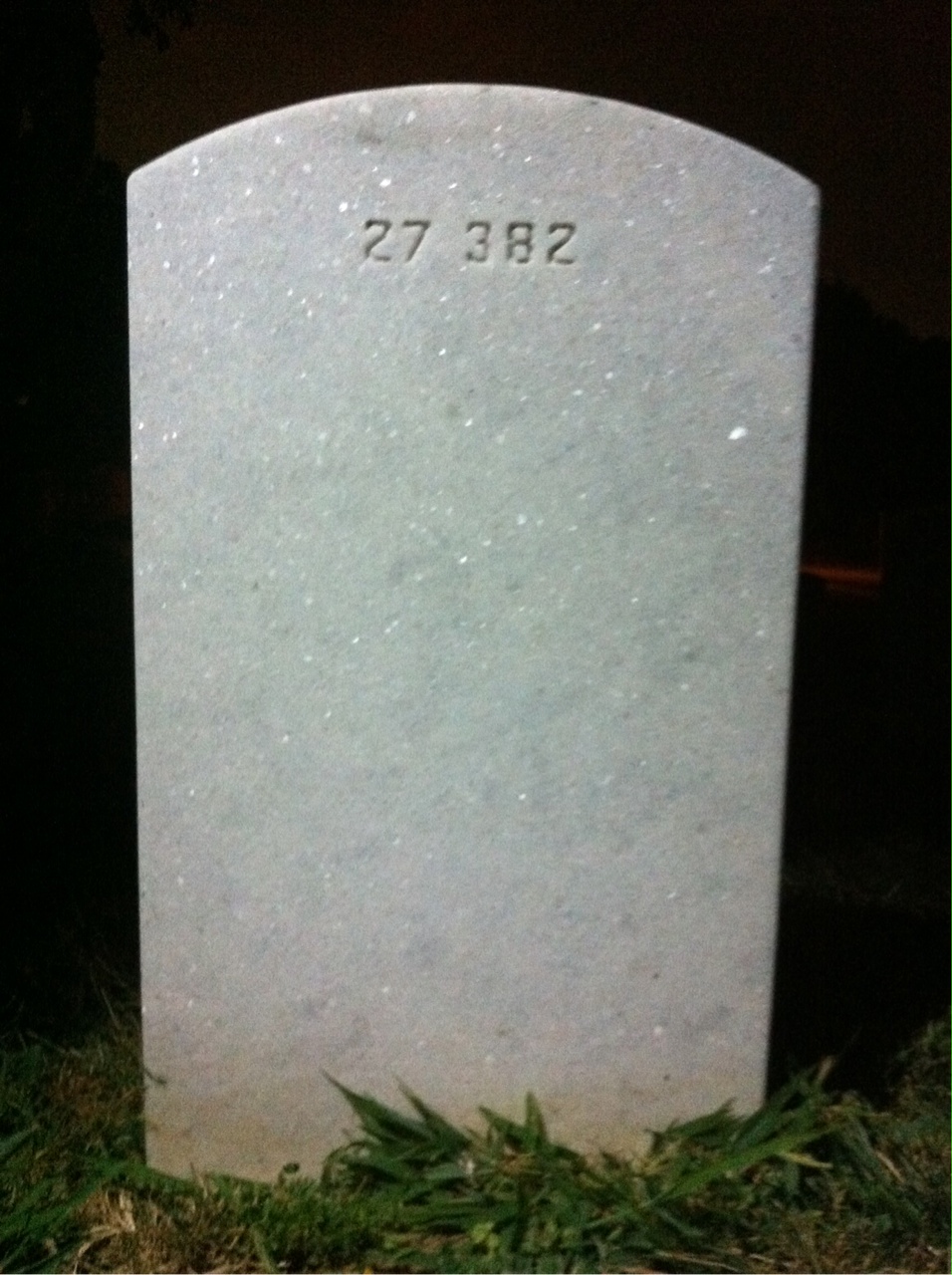 Back of headstone — D Morton