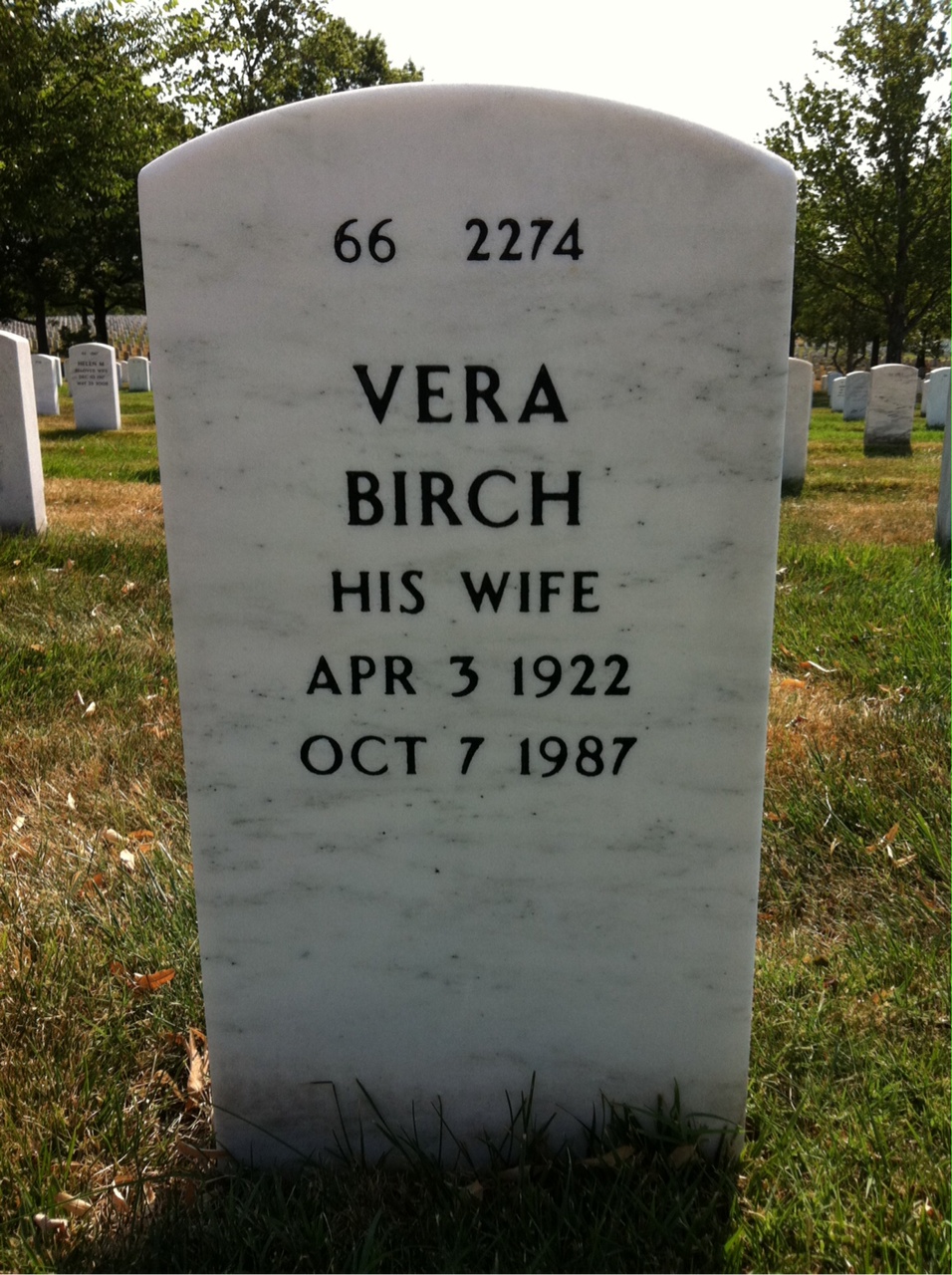 Back of headstone — Frederick Hockert