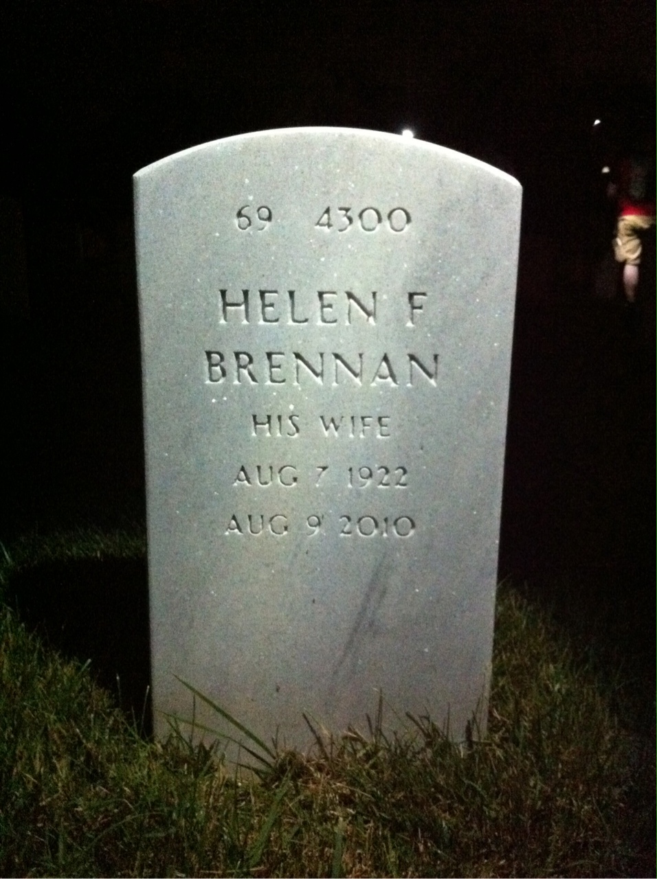 Back of headstone — Leo Bernard Wortman