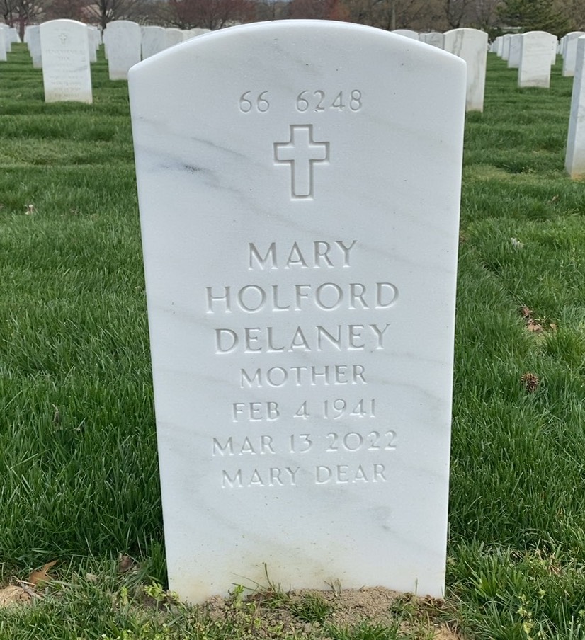 Back of headstone — William Patrick Delaney