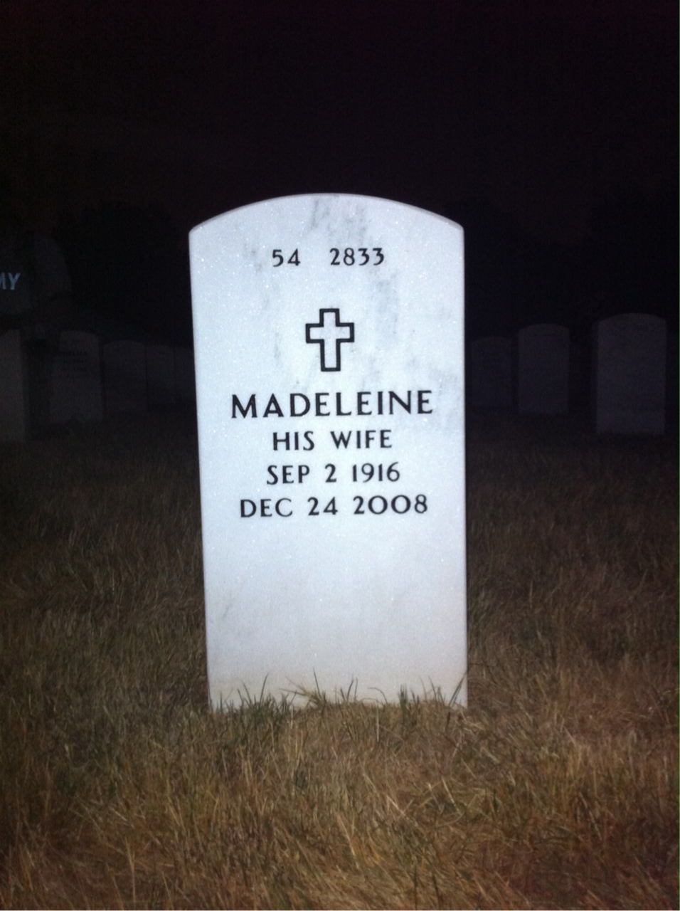 Back of headstone — John Hudson