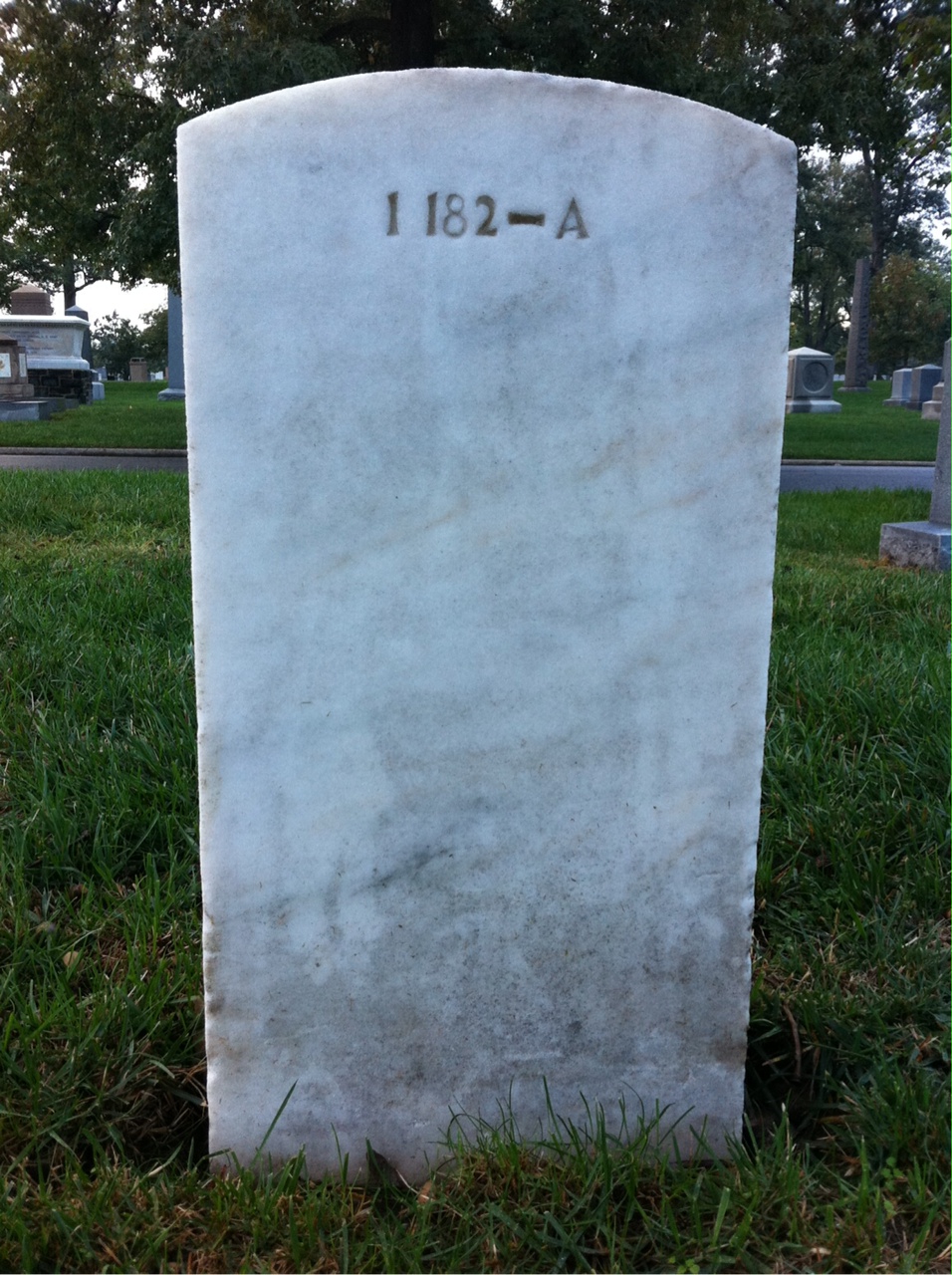 Back of headstone — Donald Adams