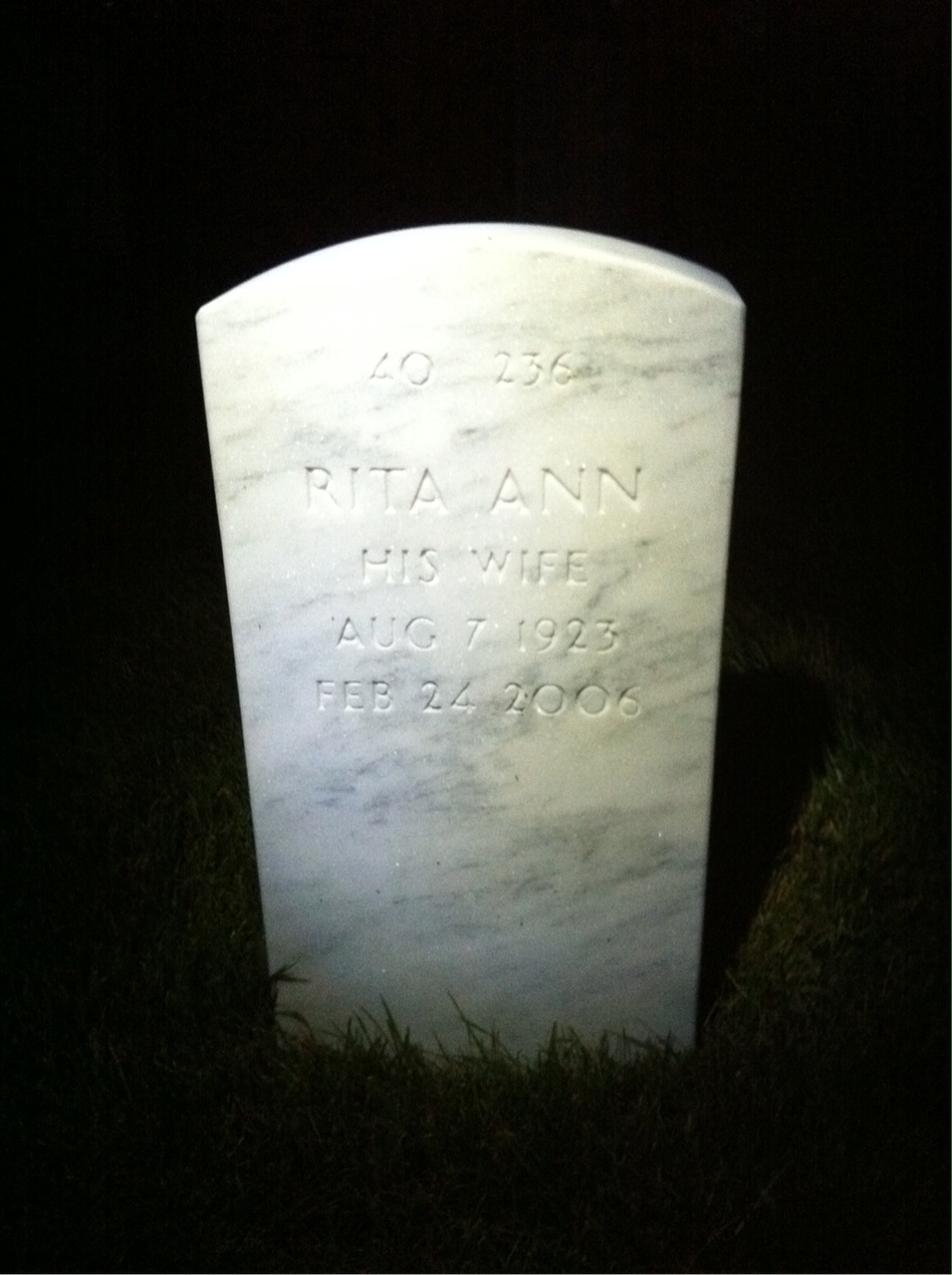 Back of headstone — Teddy Cichon