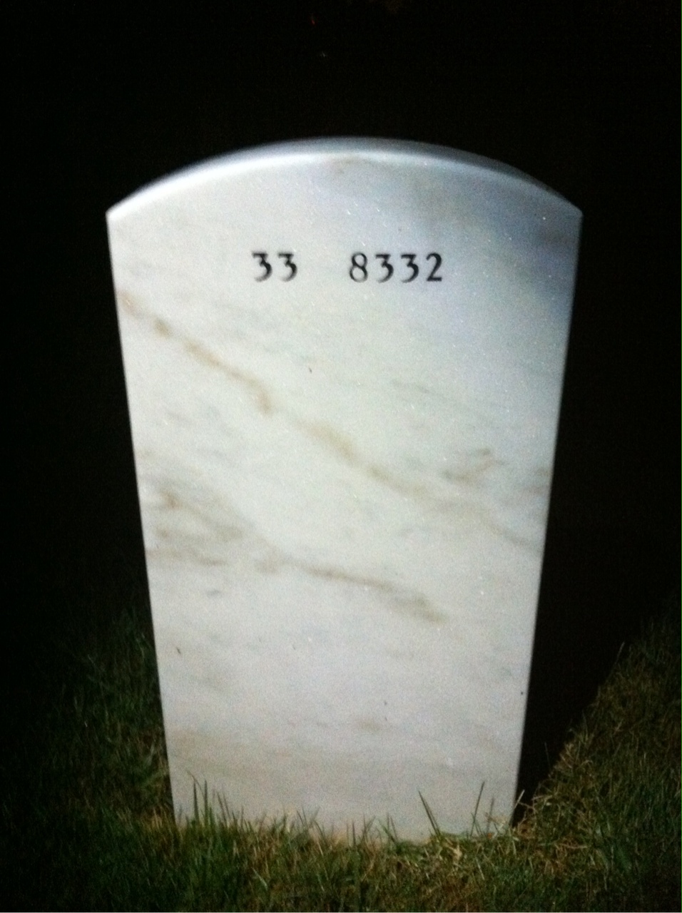 Back of headstone — Francis Hill