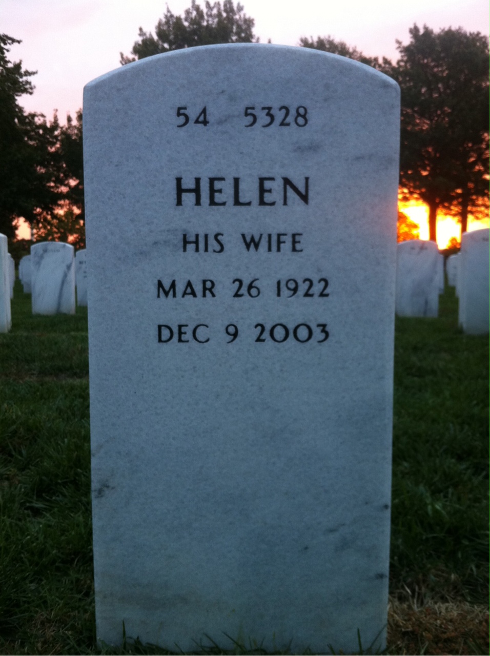Back of headstone — Carl Westman