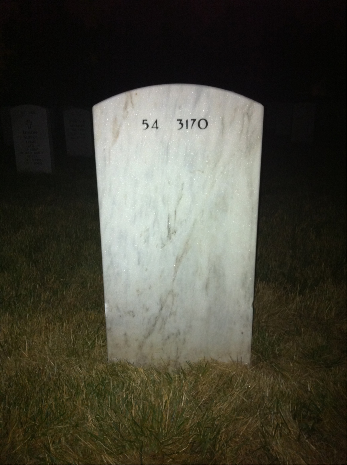 Back of headstone — William Heslop