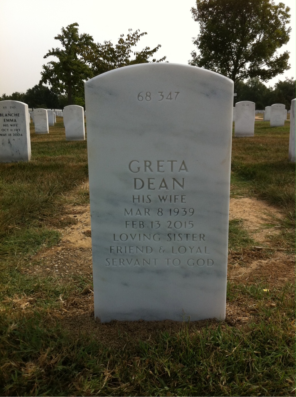 Back of headstone — Fred Wallace