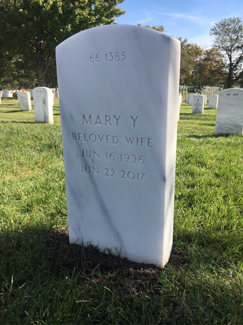 Back of headstone — Melvin Parker